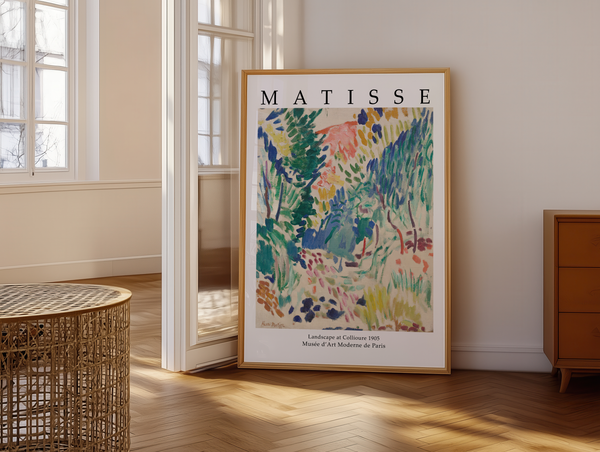 Matisse plakat med maleriet Landscape at Collioure fra 1905 i farverig fauvistisk stil.