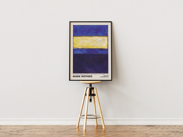 Mark Rothko No.295 plakat med dybe blå og gyldne farvefelter i hans karakteristiske abstrakte maleri-stil.