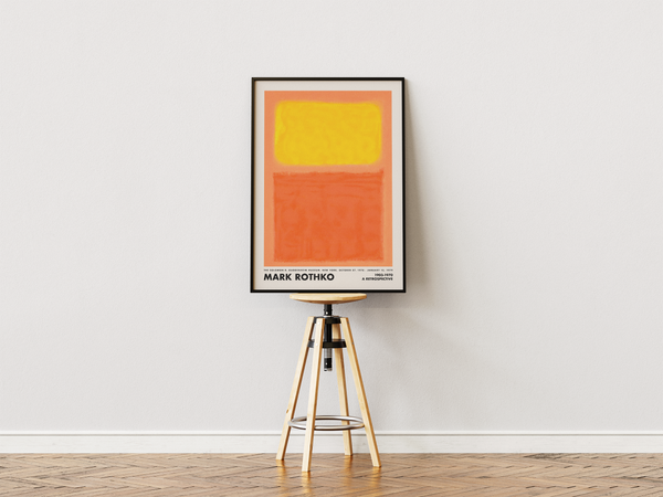 Mark Rothko plakat med abstrakte farvefelter i gul og orange – moderne kunst til hjemmet.
