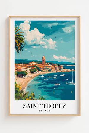 Saint Tropez Frankrig – Byplakat med Rivieraens charme | Fra 99,-
