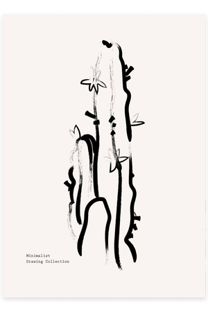 Skab et stilfuldt udtryk med Abstract Cactus Plakat. En elegant abstrakt plakat med et minimalistisk kaktusmotiv, perfekt til moderne indretning.