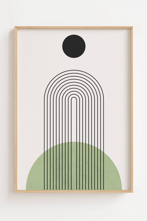 Abstract Green Half Bow Plakat