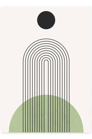 Abstract Green Half Bow Plakat | Moderne & Minimalistisk Kunst