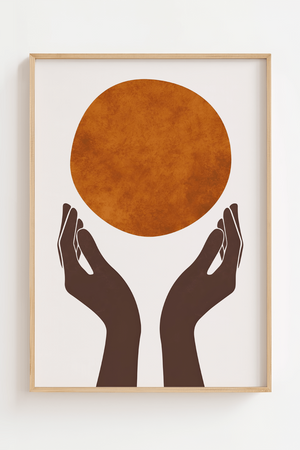 Abstract Hands & Sun Plakat