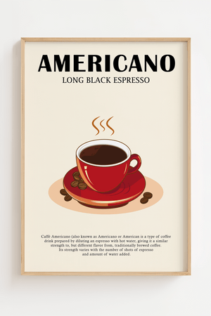 hemmeligheden bag den perfekte Americano med vores Americano Opskrift Plakat.