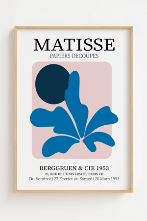 Blå Picassos Flour Plakat | Kunstnerisk Blomst i Blå Nuancer