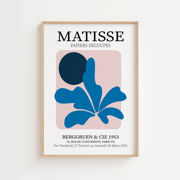 Blå Picassos Flour Plakat | Kunstnerisk Blomst i Blå Nuancer