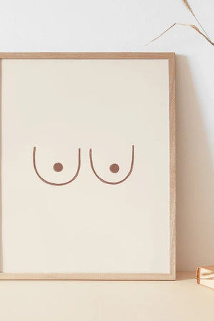 Bryster Line Art Plakat | Minimalistisk Plakat med Bryster