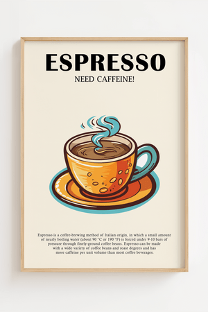 Espresso Opskrift Plakat