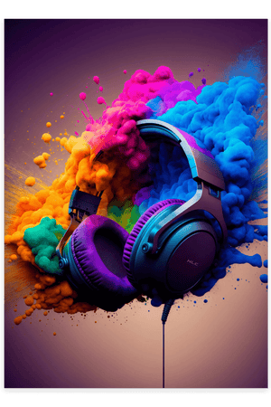 Gamer Headset Explosion - Gaming Plakat | Fed Plakat til Gamere