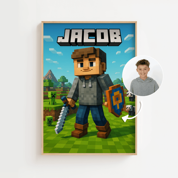 Design din egen minecraft plakat som gave eller til børn