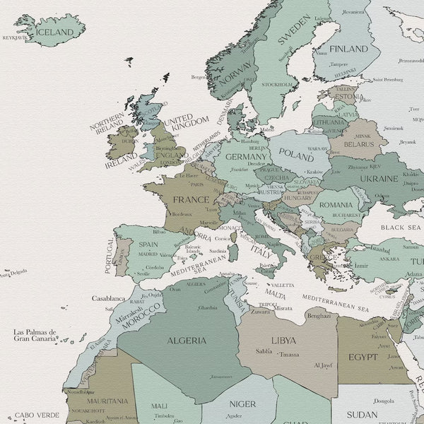 Modern World Map Poster