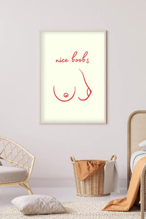 Nice Boobs Plakat | Stilfuld & Kunstnerisk Bryster Plakat