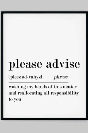 Please Advise Definition Ellens Shop