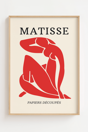 Rød Madame – Matisse Plakat | Stilrent Kvindemotiv i Rød