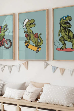 T-Rex på Tur Billedvæg til Børn