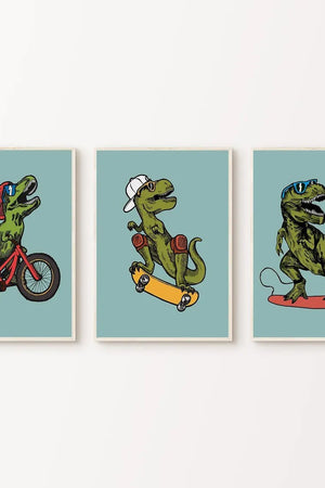 T-Rex på Tur Billedvæg til Børn