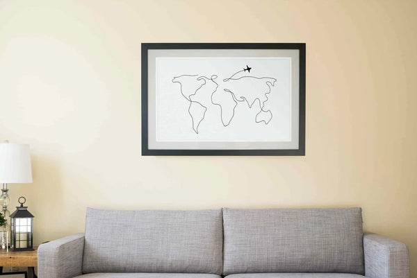 World Map Drawing Poster