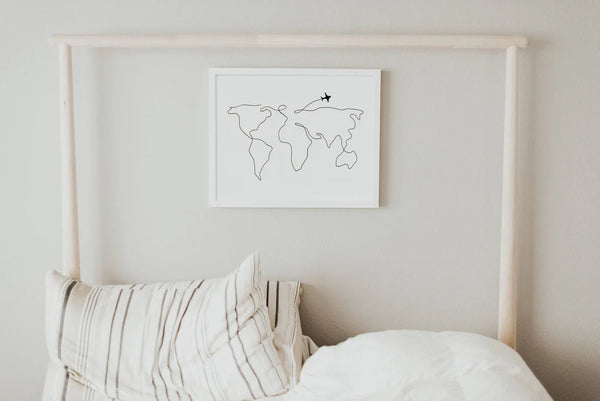World Map Drawing Poster