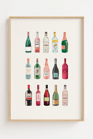 Vin Flasker Plakat er den perfekte plakat med vin, der kombinerer elegance og passion for vin. Med sit kunstneriske design af klassiske vinflasker