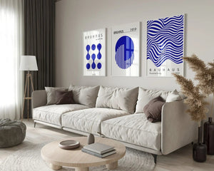 Blå Bauhaus Flow Billedvæg - Ellens Postershop