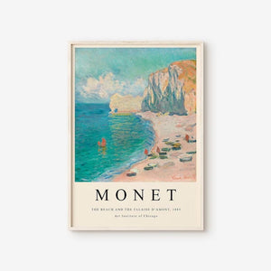 The Beach And The Falaise - Claude Monet Plakat
