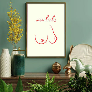Nice Boobs Plakat | Stilfuld & Kunstnerisk Bryster Plakat