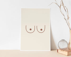 Bryster Line Art Plakat | Minimalistisk Plakat med Bryster