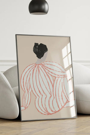 Skab ro og balance i dit hjem med vores Lagom Lady Beige Plakat. Motivet viser en stilfuld silhuet 