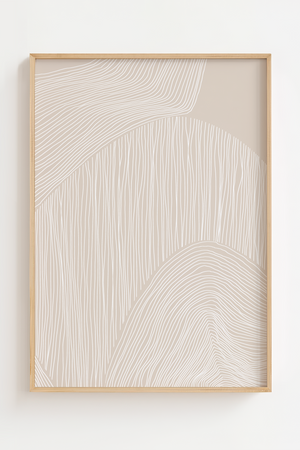 Soft Landscape Lines No.1 moderne plakat med abstrakte linjer i beige nuancer