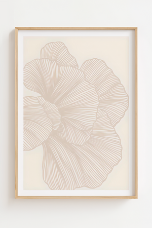 Soft Organic Lines moderne plakat med organiske linjer i beige og neutrale nuancer