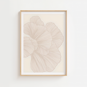 Soft Organic Lines moderne plakat med organiske linjer i beige og neutrale nuancer