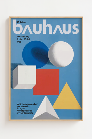 Tilføj et stykke designhistorie til din væg med 50 Jahre - Bauhaus Plakat.