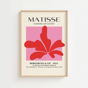 Rød Flour plakat inspireret af Matisse. En farverig og organisk kunstplakat med stærk rød form – perfekt til moderne, kunstnerisk indretning.

