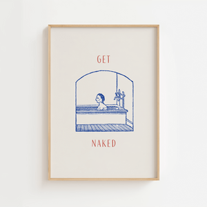 Get Naked Badeværelses Plakat