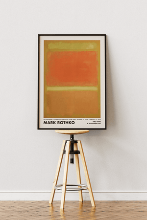 Mark Rothko plakat med abstrakte farvefelter i orange og grøn – moderne kunst til indretningen.