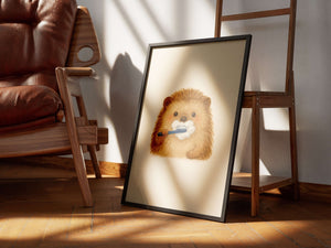 Pindsvin med Tandbørste Plakat