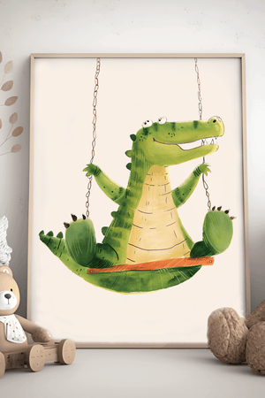 Kanin med Ballon - Børneplakat | Sødt & Eventyrligt Design