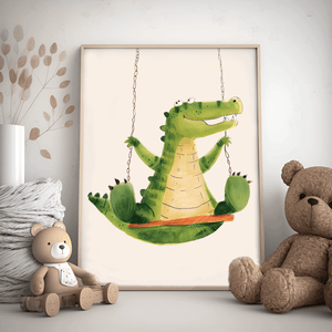 Kanin med Ballon - Børneplakat | Sødt & Eventyrligt Design