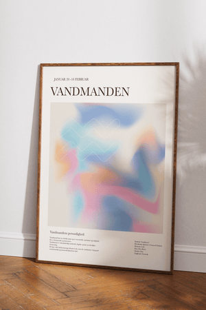 Farverig vandmanden stjernetegns plakat med moderne og kreativt design