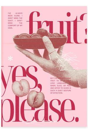 Fruit, Yes Please - Pink Plakat | Farverig & Moderne Kunst