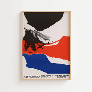 Abstract Colors – José Guerrero plakat med abstrakt kunst i røde, blå og sorte farver fra 1963.