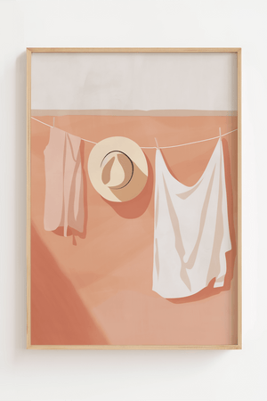 Tøj på strande plakat