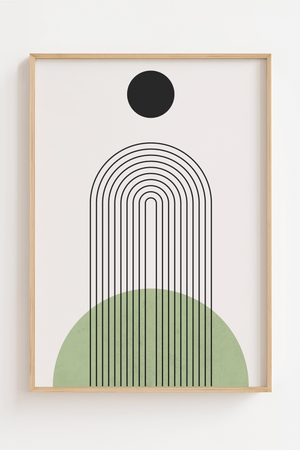 Abstract Green Half Bow Plakat