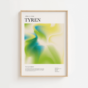 Tyren - Farverig stjernetegns plakat