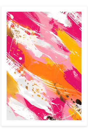 Clash - Pink Plakat | Moderne & Grafisk Kunst
