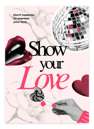 Skab en kærlig atmosfære med Show Your Love - Pink Plakat. En smuk pinke plakat med et varmt budskab – perfekt til moderne indretning.