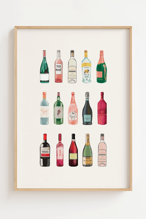 Vin Flasker Plakat er den perfekte plakat med vin, der kombinerer elegance og passion for vin. Med sit kunstneriske design af klassiske vinflasker