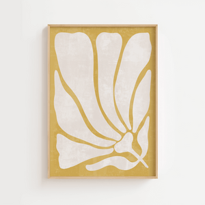 Sol Blomst Plakat med varme nuancer og solinspireret blomstermotiv. Perfekt til moderne boligindretning og billedvægge med personlighed.

