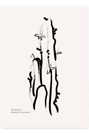Skab et stilfuldt udtryk med Abstract Cactus Plakat. En elegant abstrakt plakat med et minimalistisk kaktusmotiv, perfekt til moderne indretning.

